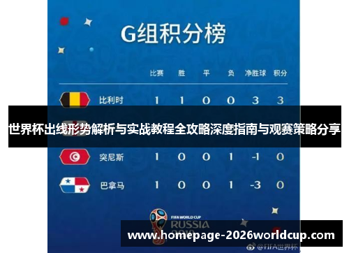 世界杯出线形势解析与实战教程全攻略深度指南与观赛策略分享